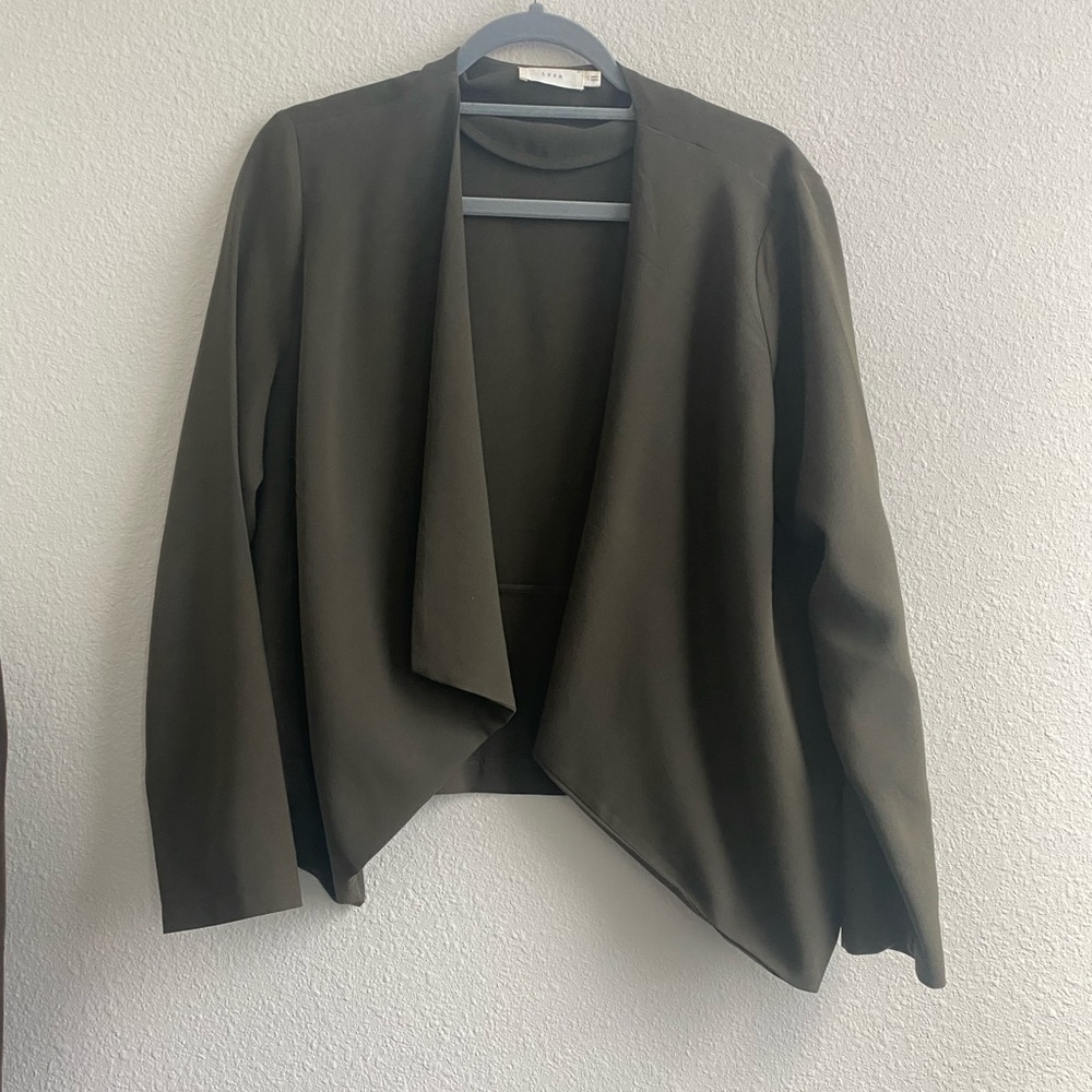 L LUSH Olive green waterfall jacket